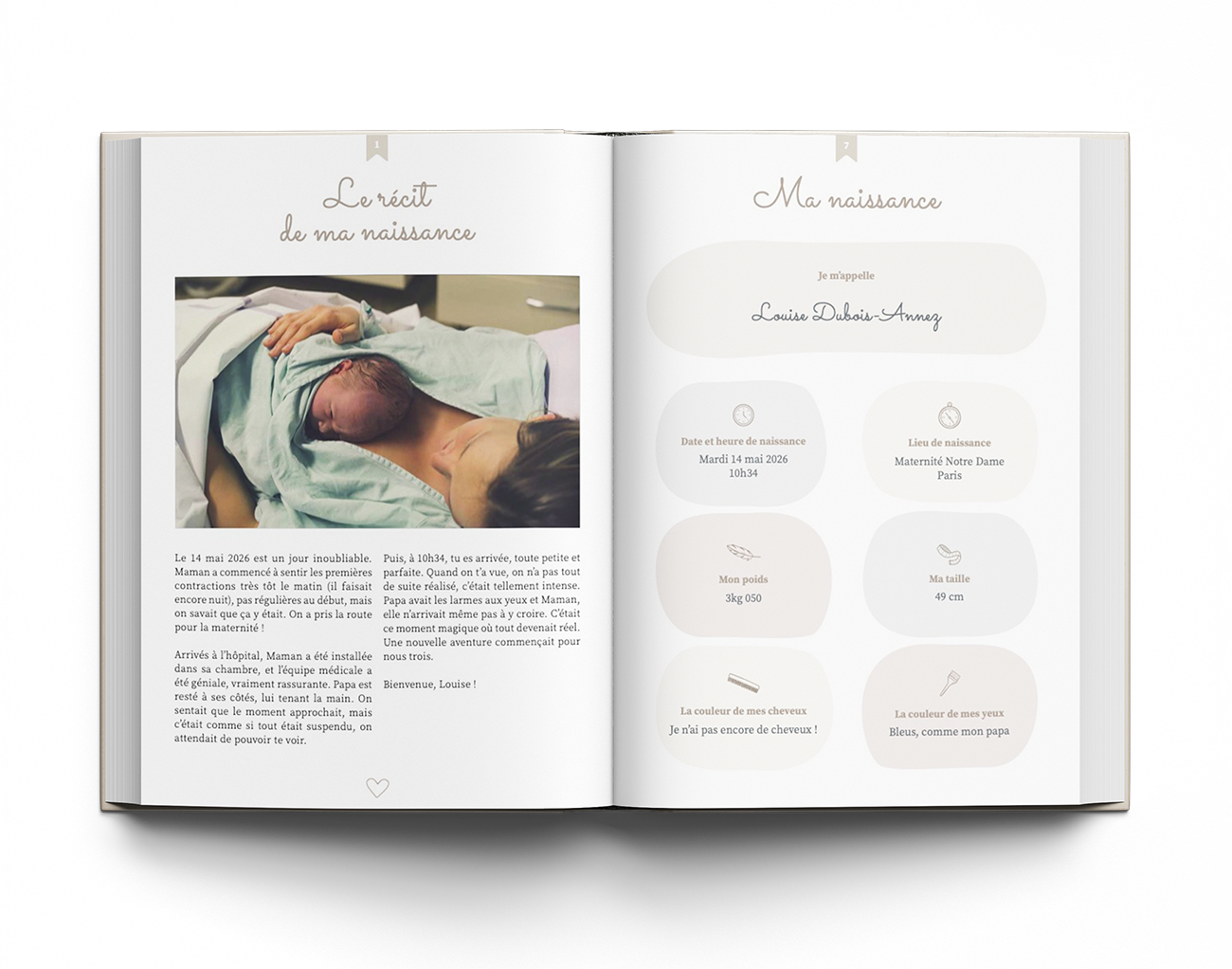 livre ouvert mockup application livre de Naissance