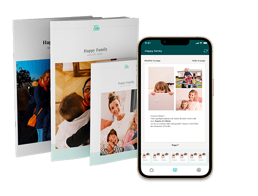 De Tribu-app op de smartphone – foto's kiezen en pagina's opmaken